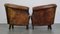 Leather Club Chairs with Fixed Seat Cushions, Set of 2 3