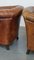 Poltrone in pelle di vacchetta color cognac con cuscini larghi, Regno Unito, set di 2, Immagine 14