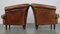 English Cognac Colored Cowhide Club Chairs with Loose Seat Cushions, Set of 2 5