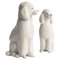 Weiße handbemalte Pudelhunde aus Porzellan von Lomonosov, 1960er, 2er Set 1