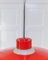 Danish Ceiling Light in Red Metal and Glass by Ettore Sottsass, 1960s, Image 9