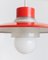 Danish Ceiling Light in Red Metal and Glass by Ettore Sottsass, 1960s 3