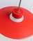 Danish Ceiling Light in Red Metal and Glass by Ettore Sottsass, 1960s 6