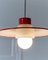 Danish Ceiling Light in Red Metal and Glass by Ettore Sottsass, 1960s 7