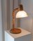 Table Lamp in Pine with Pink Ice Glass Lampshade from Solbackens Svarveri, 1970s, Image 6