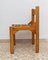 Italienischer Vintage Stuhl aus Holz mit kariertem Sitz, Italien, 1960er 3