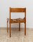Italienischer Vintage Stuhl aus Holz mit kariertem Sitz, Italien, 1960er 9