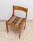 Italienischer Vintage Stuhl aus Holz mit kariertem Sitz, Italien, 1960er 7