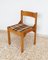 Italienischer Vintage Stuhl aus Holz mit kariertem Sitz, Italien, 1960er 1