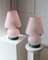 Mushroom Tischlampen aus Rosa Muranoglas, Italien, 1970er, 2er Set 10