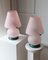 Mushroom Table Lamps in Pink Murano Glass, Italy, 1970s, Set of 2 10