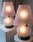 Mushroom Tischlampen aus Rosa Muranoglas, Italien, 1970er, 2er Set 6