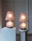 Mushroom Tischlampen aus Rosa Muranoglas, Italien, 1970er, 2er Set 2