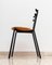 Mid-Century Italian Dining Chairs in Black Steel and Wood, Italy, 1970s, Set of 3, Image 9