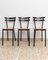 Mid-Century Italian Dining Chairs in Black Steel and Wood, Italy, 1970s, Set of 3 1