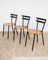 Mid-Century Italian Dining Chairs in Black Steel and Wood, Italy, 1970s, Set of 3 10