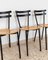 Mid-Century Italian Dining Chairs in Black Steel and Wood, Italy, 1970s, Set of 3, Image 2