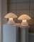 Lampes de Bureau Mushroom avec Détails en Argent, 1970s, Set de 2 3