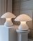 Lámparas de mesa hongo con detalles plateados, años 70. Juego de 2, Imagen 9