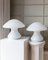 Mushroom Table Lamps with Silver Details, 1970s, Set of 2 1