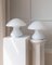 Lámparas de mesa hongo con detalles plateados, años 70. Juego de 2, Imagen 10