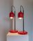 Lámparas de mesa vintage rojas, Italia, años 80. Juego de 2, Imagen 4