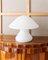 Lámpara de mesa hongo grande con detalles plateados, años 70, Imagen 5