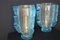Large Gold and Turquoise Blue Murano Glass Vases by Costantini, 1980s, Set of 2 2