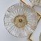 Italian Modern Murano Glass and Brass Flower Wall Lamps, 1990, Set of 2, Image 8