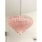 Lámpara de araña italiana Quadriedro de cristal de Murano en rosa de estilo Venini de Simoeng, Imagen 2