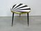 Small Mid-Century German Triangle-Shaped Side Table with White & Black Sunburst Pattern, 1960s 1
