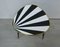 Small Mid-Century German Triangle-Shaped Side Table with White & Black Sunburst Pattern, 1960s 4