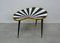 Small Mid-Century German Kidney-Shaped Side Table with White & Black Sunburst Pattern, 1960s 1