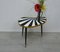 Small Mid-Century German Kidney-Shaped Side Table with White & Black Sunburst Pattern, 1960s 2
