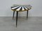 Small Mid-Century German Kidney-Shaped Side Table with White & Black Sunburst Pattern, 1960s 3
