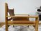 Mid-Century Swedish Lounge Chair in Pine and Saddle Leather, 1970s, Image 10