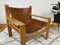 Mid-Century Swedish Lounge Chair in Pine and Saddle Leather, 1970s, Image 2