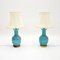 Vintage Ceramic and Brass Table Lamps, 1960s, Set of 2 2