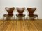 Model 3107 Chairs by Arne Jacobsen for Fritz Hansen, 1950s, Set of 3 7