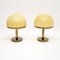 Large Vintage Italian Brass and Glass Table Lamps, 1970s, Set of 2 2