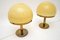 Large Vintage Italian Brass and Glass Table Lamps, 1970s, Set of 2 4
