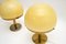 Large Vintage Italian Brass and Glass Table Lamps, 1970s, Set of 2 5