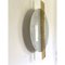 Italian Wall Light in White Carrara Marble Disc and Brass Metal Frame by Simoeng 3