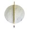 Italian Wall Light in White Carrara Marble Disc and Brass Metal Frame by Simoeng, Image 1