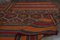 Alfombra Oushak turca vintage de lana naranja rosa marrón de rayas, años 60, Imagen 3