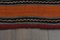 Alfombra Oushak turca vintage de lana naranja rosa marrón de rayas, años 60, Imagen 9