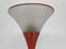 Vintage Italian Red Floor Lamp with Funnel-Shaped Glass Shade, 1980, Image 10