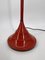 Vintage Italian Red Floor Lamp with Funnel-Shaped Glass Shade, 1980, Image 6