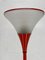 Vintage Italian Red Floor Lamp with Funnel-Shaped Glass Shade, 1980, Image 7