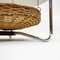 Round Smoked Glass Coffee Table with Chrome Frame and Wicker Basket from Rohè Noordwolde, 1960s 8